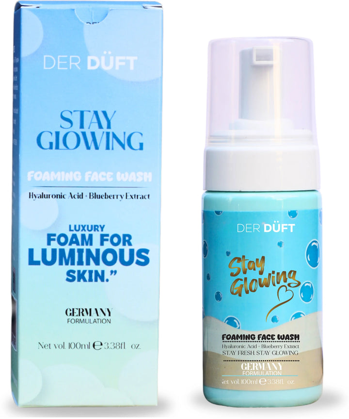 DER DUFT Stay Glowing Foaming Face Wash | Germany Formulation | Deep Cleansing & Skin Glow | 100ml | For Men & Women