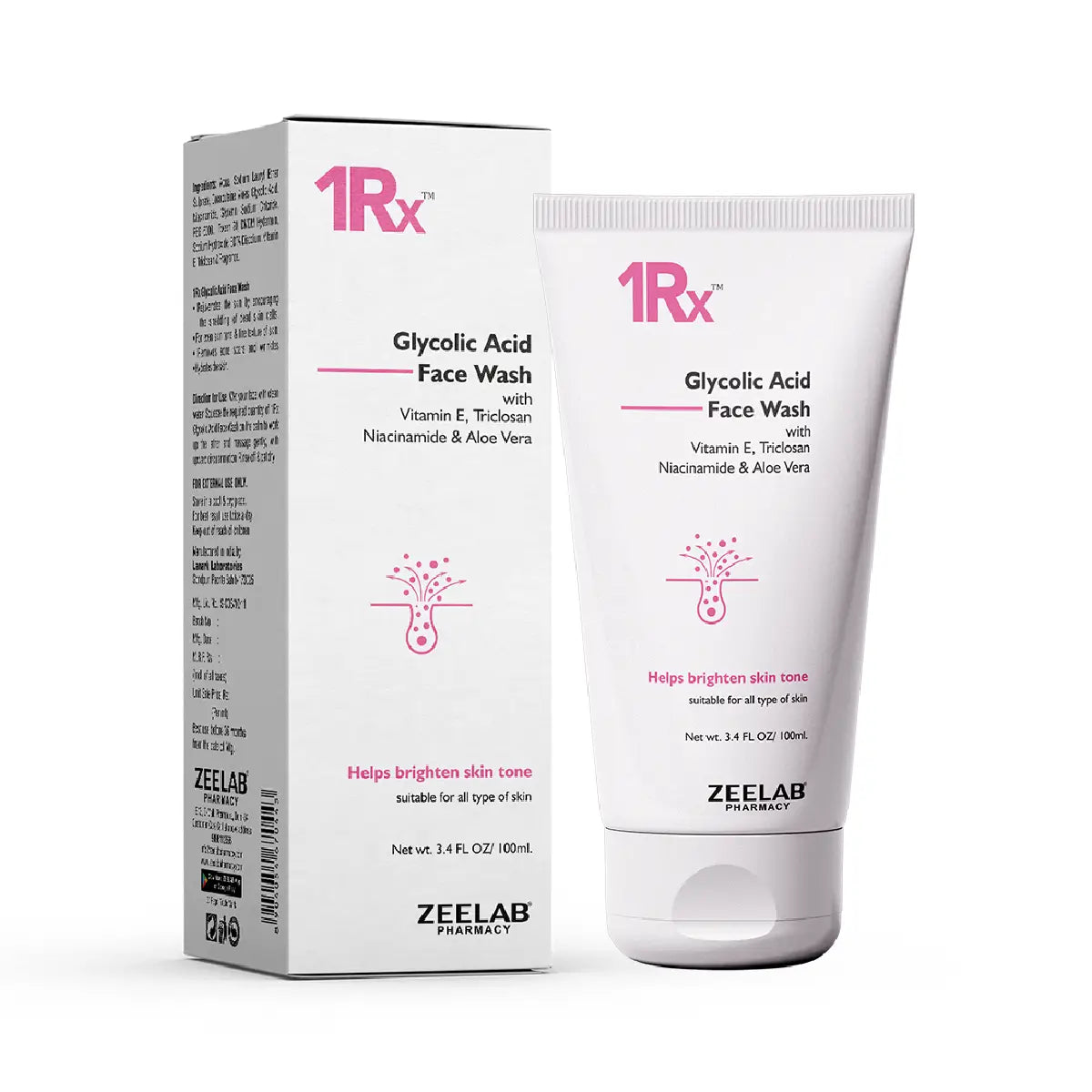 ZEELAB 1RX Glycolic Acid Face Wash 100gm