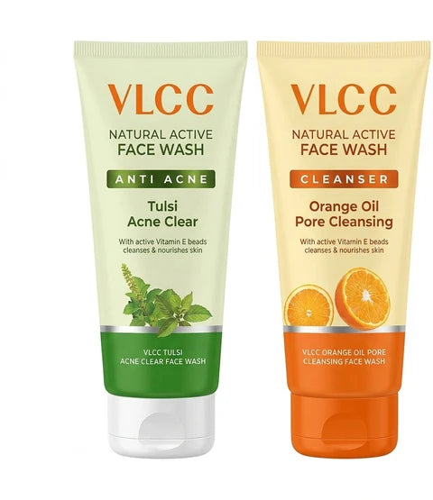 VLCC Natural Active Tulsi Acne Clear Face Wash | Deep Cleansing Face Wash for Acne-Prone Skin | Oil Control & Refreshing Formula | 150ml