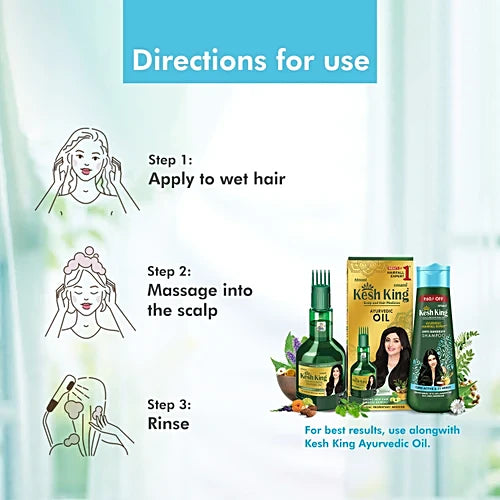 Kesh King Anti-Dandruff Shampoo With Goodness Of Curd, Lemon & Neem, Soothes Itchy Scalp, 600 ml