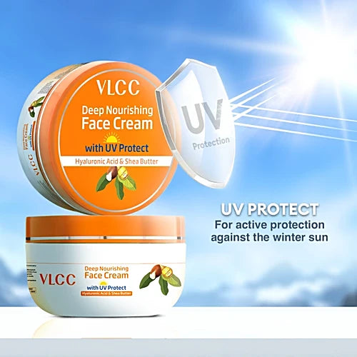 VLCC Deep Nourishing Face Cream With UV Protect Hyaluronic Acid & Shea Butter, 50 g
