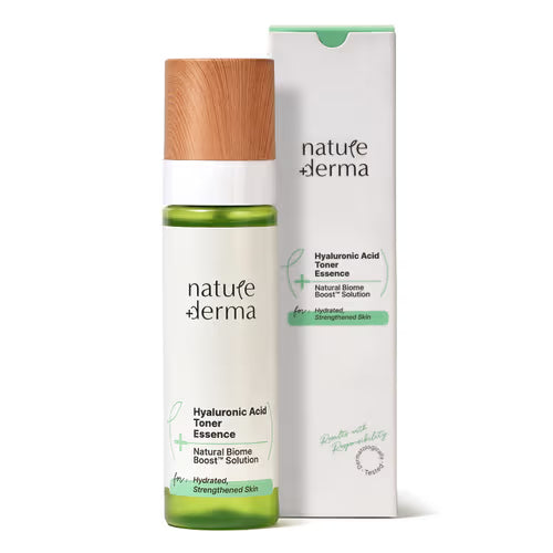 Nature Derma Hyaluronic Acid Toner Essence with Natural Biome-Boost™ | Reduces Redness & Skin Reactivity| Hydrated, Toned, Strengthened Skin | 100ml