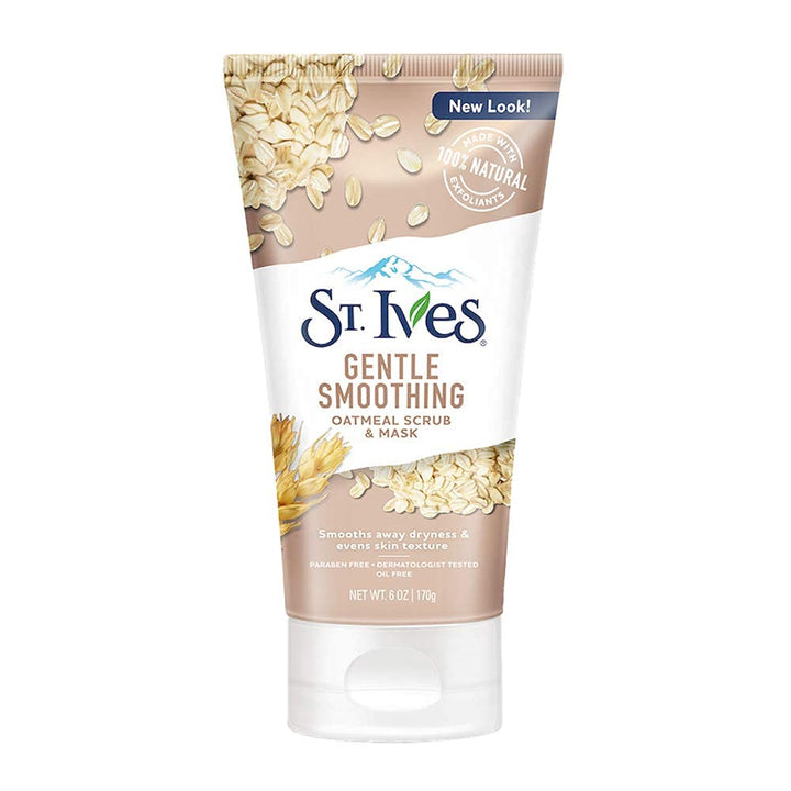 St. Ives Nourished & Smooth Oatmeal Scrub and Mask | 2-in-1 Face Exfoliator & Hydrating Mask for Soft, Smooth Skin | 170g