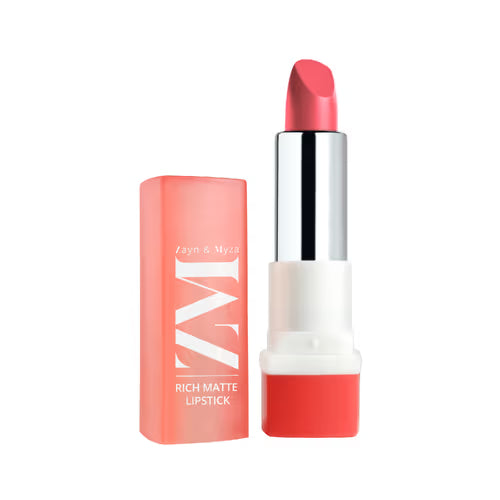ZM Zayn & Myza Rich Matte Lipstick | Smooth and Light Weight | Intense Color in one Swipe | High Pigmentation Bullet Lip Stick Enriched with Argan oil, Murumuru and Shea Butter, (4.2 G)