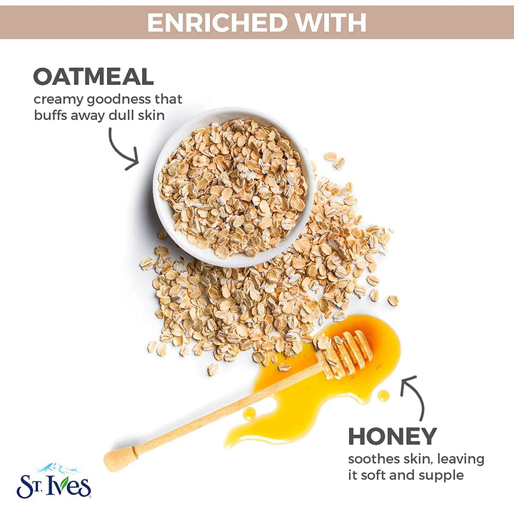 St. Ives Nourished & Smooth Oatmeal Scrub and Mask | 2-in-1 Face Exfoliator & Hydrating Mask for Soft, Smooth Skin | 170g