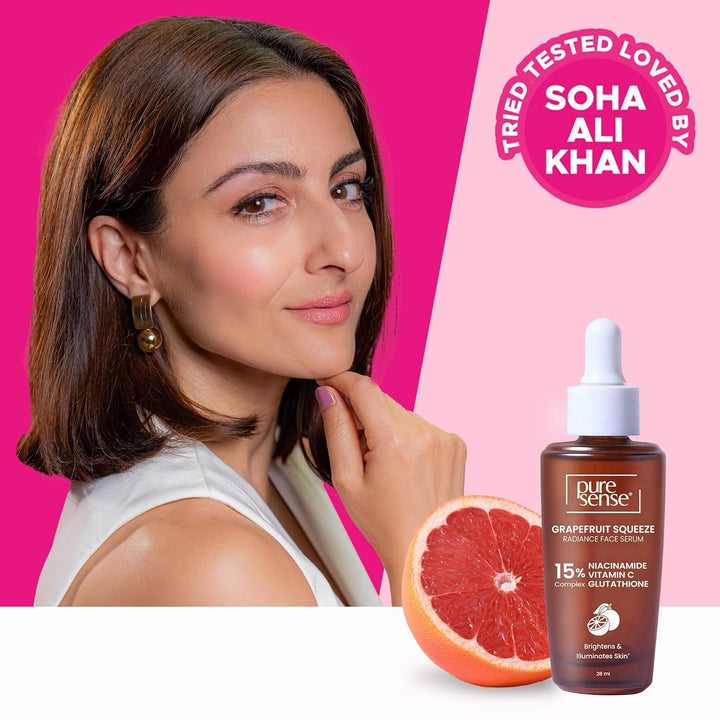 PureSense 15% Niacinamide, Vitamin C & Glutathione Radiant Face Serum with Grapefruit | 10ml