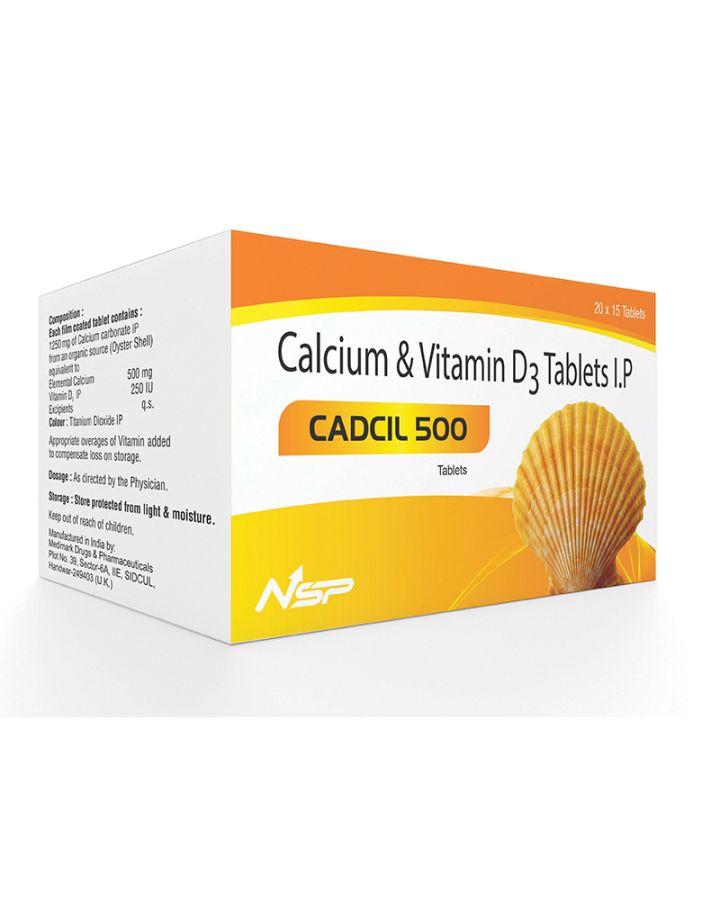 Calcium 500 mg & Vitamin D3 250 IU Tablets IP