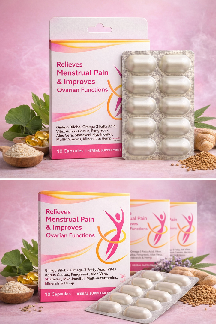Menstrual Pain Relief & Ovarian Support Capsules