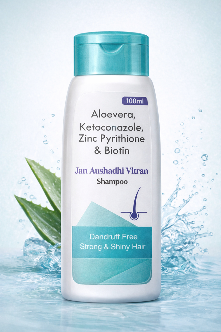 Jan Aushadhi Vitran Aloevera, Ketoconazole, Zinc Pyrithione & Biotin Shampoo (100 ml)
