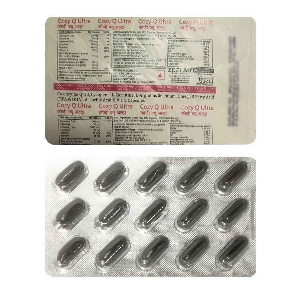 Co Enzyme Q-10, Lycopene, L-Carnitine, L-Arginine, Selenium, Omega 3 Fatty Acid, Vit-C & Vit-E Capsules