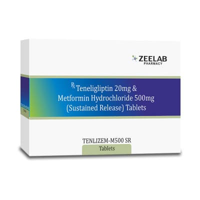 Teneligliptin 20mg and Metformin Hydrochloride 500mg (Sustained Release) Tablets IP