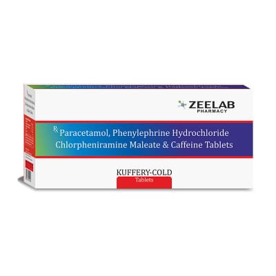 Caffeine 15 mg + Chlorpheniramine Maleate 2 mg + Paracetamol 325 mg + Phenylephrine 5 mg Tablets