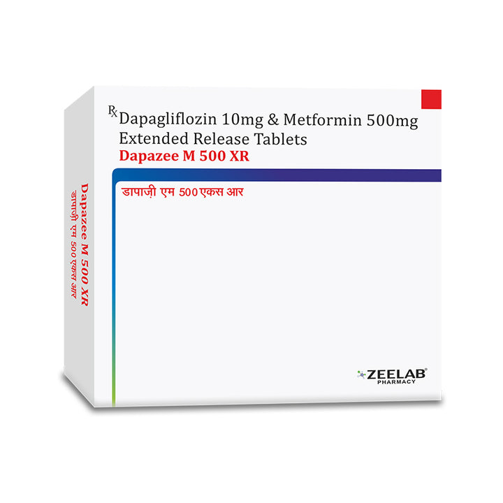 Dapagliflozin 10mg + Metformin 500mg Extended Release Tablets | Helps Manage Type 2 Diabetes | ER Tablets
