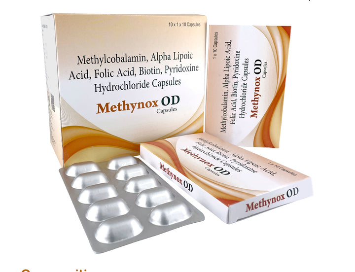 Methynox OD Capsules – Methylcobalamin, Alpha Lipoic Acid, Folic Acid, Biotin & Pyridoxine Capsules