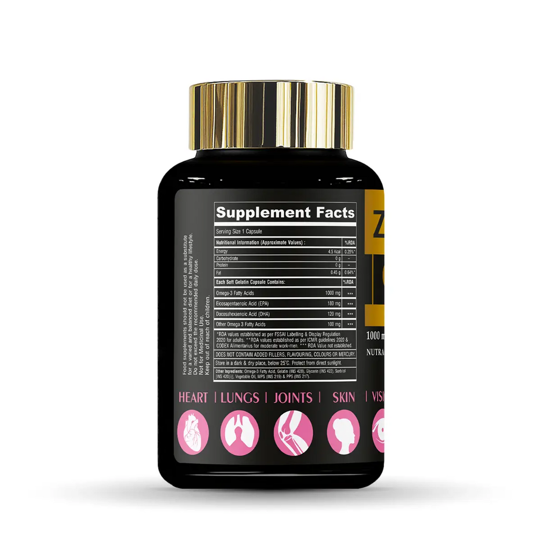 ZEELAB Omega 3 Fish Oil Capsules 1000 mg (60 Softgel Capsules)