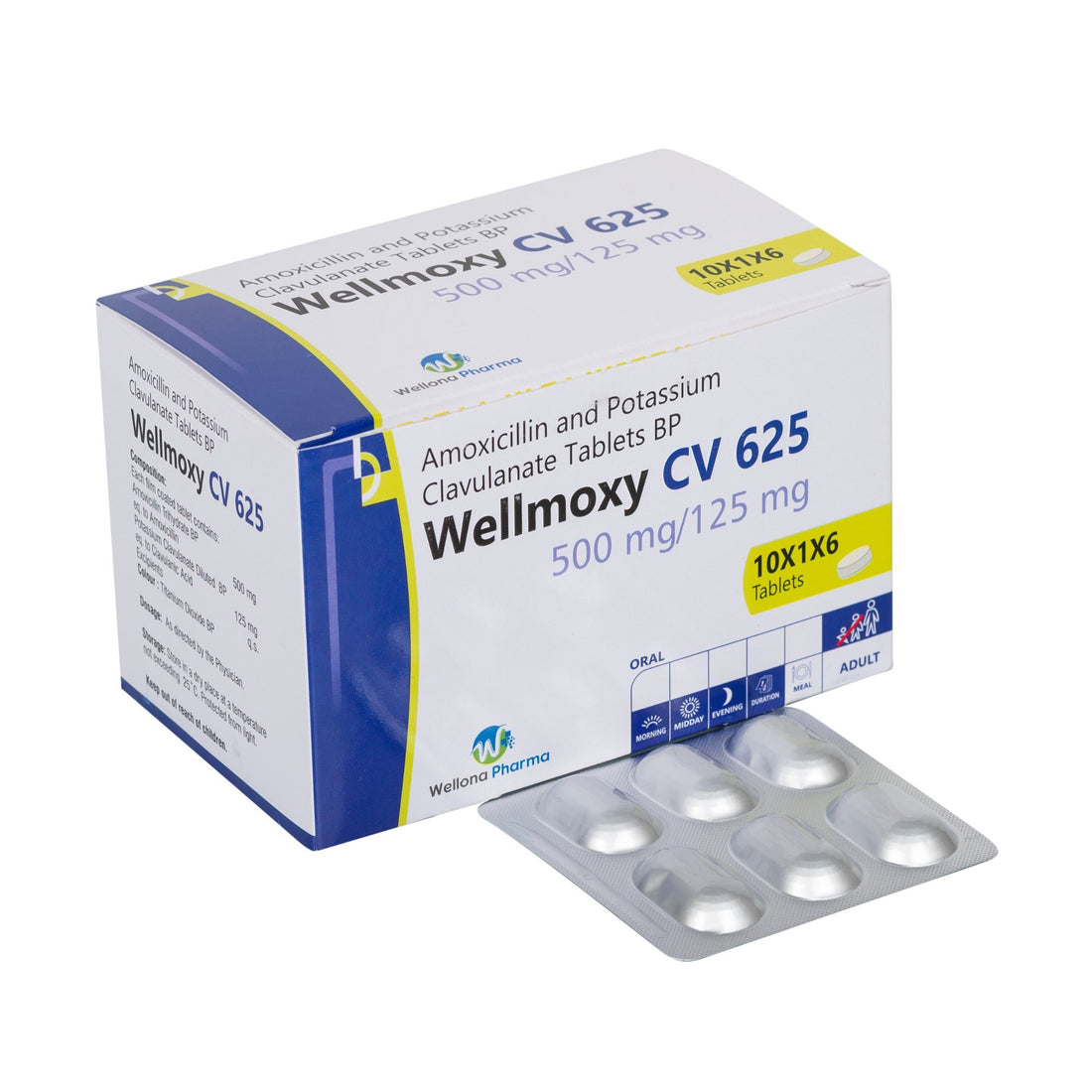 Amoxycillin 500mg and Potassium Clavulanate 125mg Tablets IP (625)