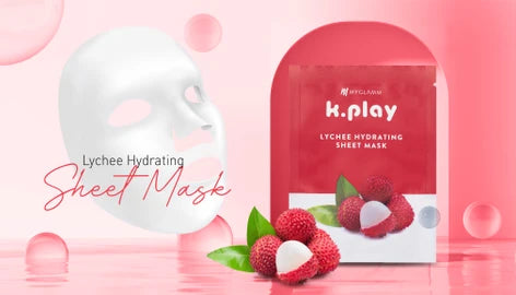 MyGlamm K.Play Lychee Hydrating Sheet Mask, 20 ml | Infused With Lychee & Black Truffle| For Dry and Damaged Skin