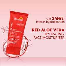 Clensta Red Aloe Vera Skin Glow Face Moisturizer Cream With Red Aloe Vera & Vitamin C, Brightening & Glowing Skin For Men & Women 80 Gm