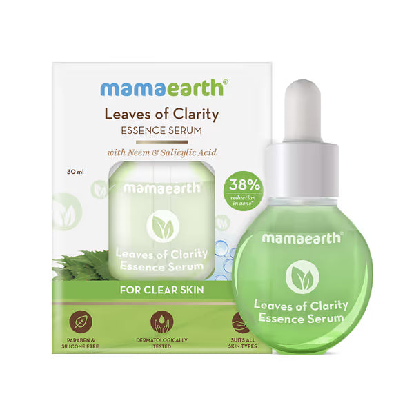 Mamaearth Leaves Of Clarity Essence Face Serum For Acne Prone With Neem & Salicylic Acid For Clear Skin, 30ml
