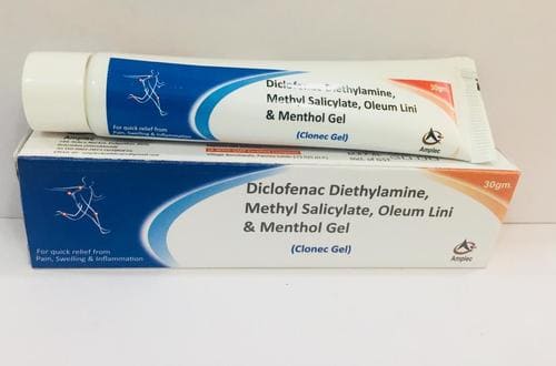 Diclofenac 1.16%w/w, Linseed Oil 3%w/w, Methyl Salicylate 10%w/w and Menthol 5%w/w Gel