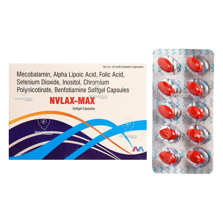 Alpha Lipoic Acid (100mg) + Methylcobalamin (1500mcg) + Vitamin B6 (3mg) + Folic Acid (1.5mg) + Benfotiamine (50mg) + Biotin (5mg) + Chromium (200mcg) Capsules
