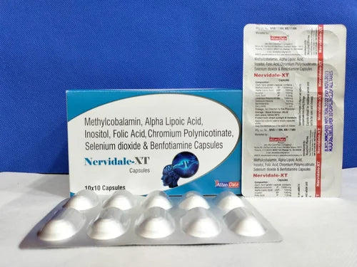 Alpha Lipoic Acid (100mg) + Methylcobalamin (1500mcg) + Vitamin B6 (3mg) + Folic Acid (1.5mg) + Benfotiamine (50mg) + Biotin (5mg) + Chromium (200mcg) Capsules