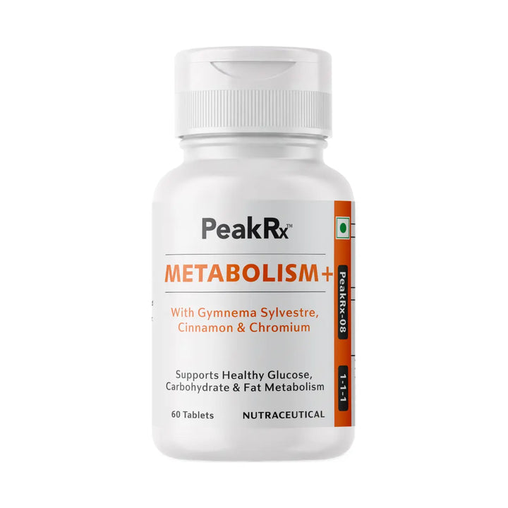 ZEELAB PeakRx Metabolism+ Tablets | Gymnema Sylvestre, Cinnamon & Chromium for Healthy Metabolism & Blood Sugar Support