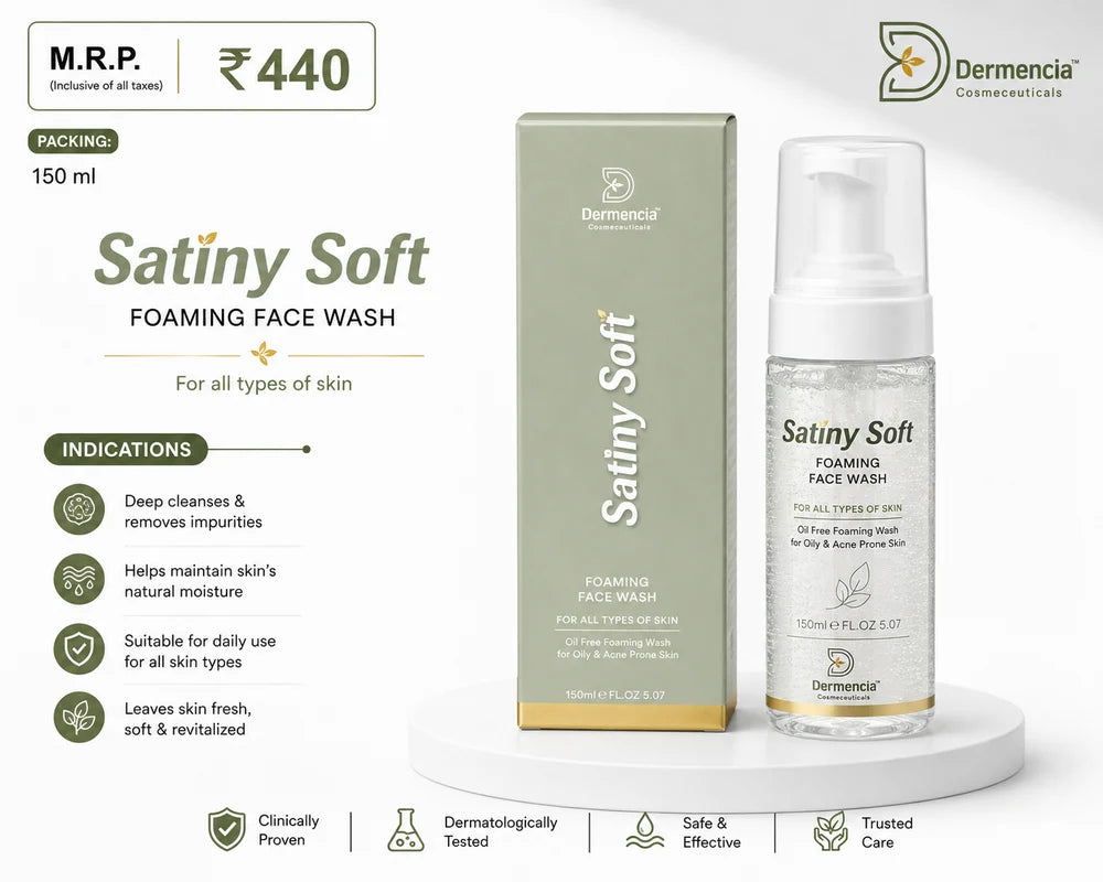 Satiny Soft Salicylic Acid Face Wash | Salicylic Acid, Glycolic Acid & Tea Tree Oil Face Cleanser for Oily & Acne-Prone Skin | 150ml