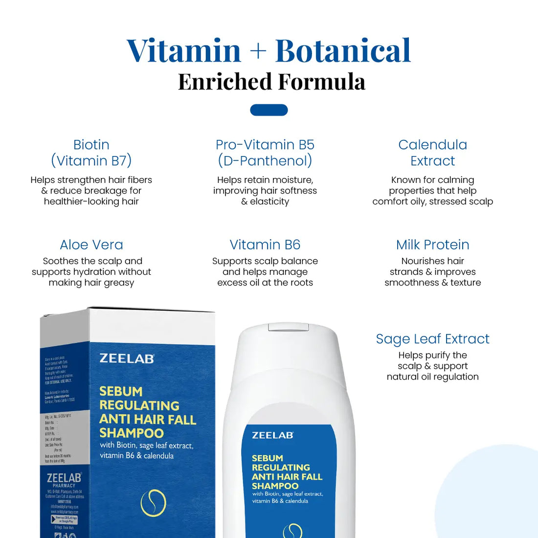 Zeelab Sebum Regulating Anti Hair Fall Shampoo