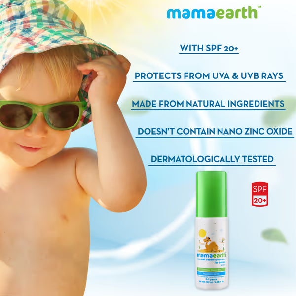 Mamaearth Mineral Based Sunscreen Baby Lotion SPF 20+ – 100 ml