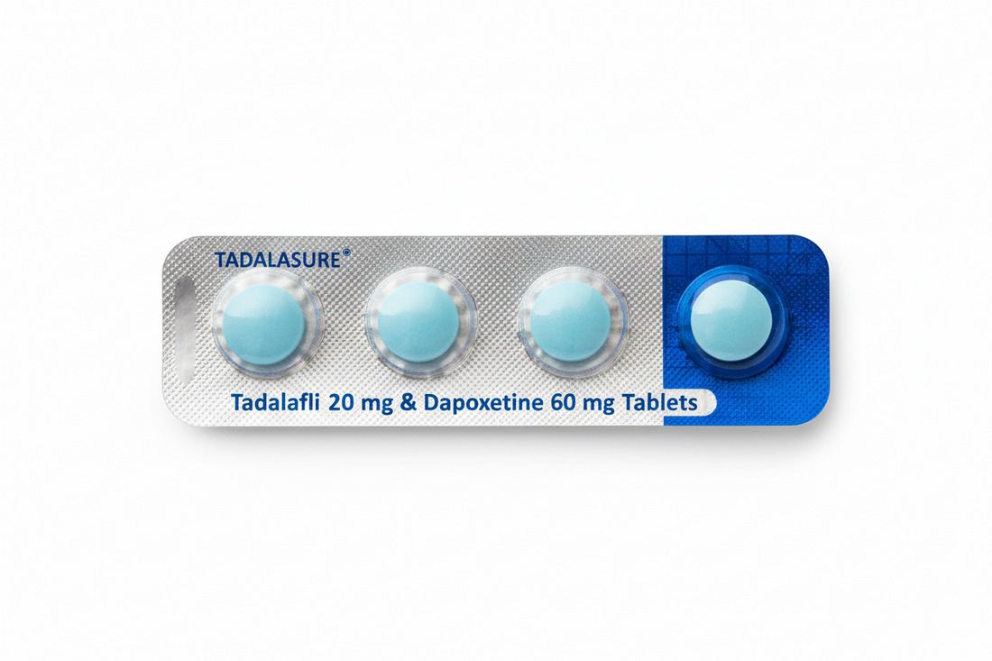 Tadalafil 20 mg & Dapoxetine 60 mg Tablets (4 tablets in a strip)