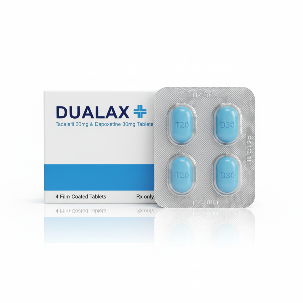 Tadalafil 20 mg & Dapoxetine 30 mg Tablets (4 tablets in a strip)