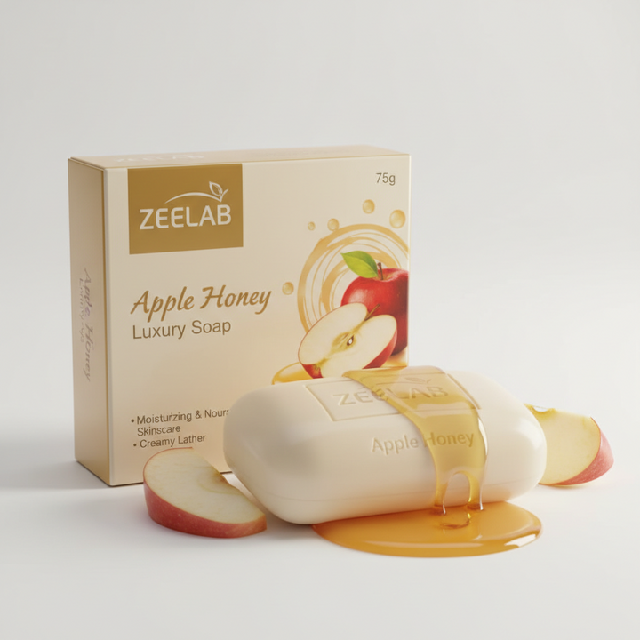 ZEELAB Apple Honey Luxury Soap | Nourishing & Moisturizing Bath Soap for Soft, Smooth & Glowing Skin | 75g